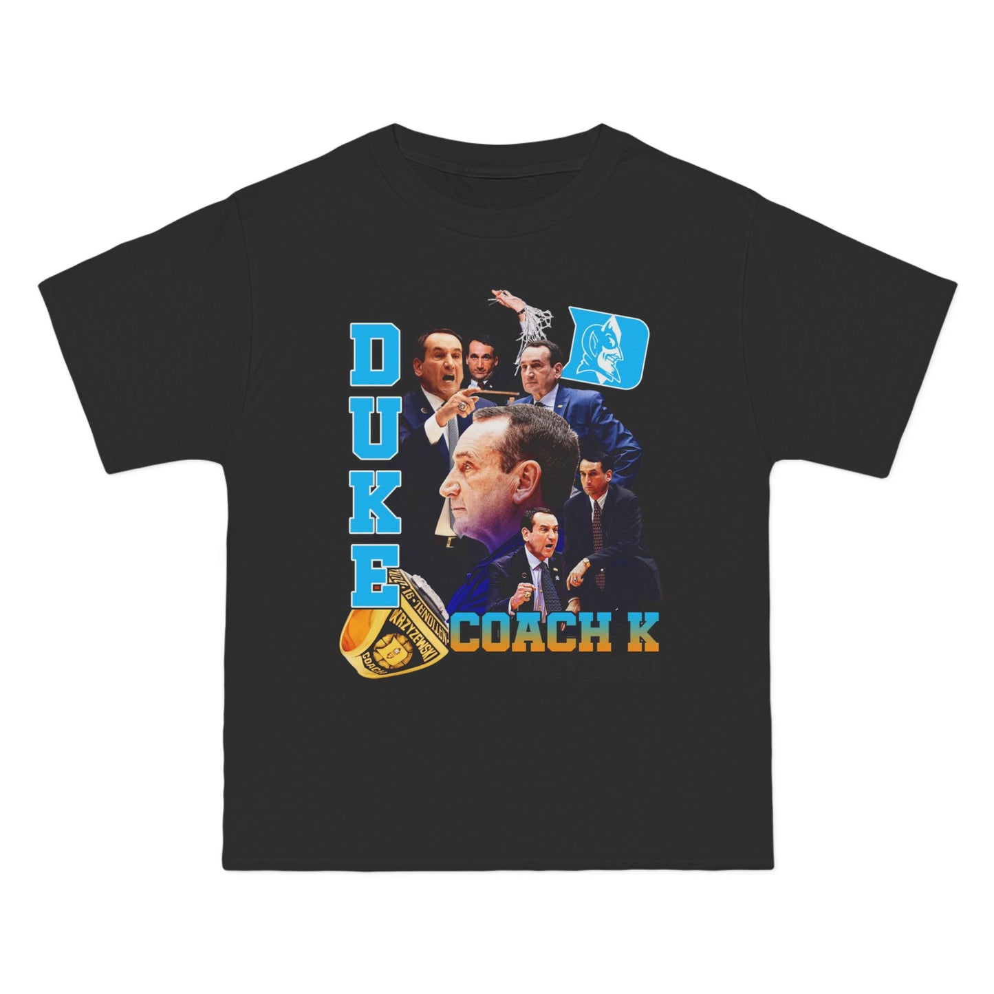 Duke Basketball Collage Tee — Retro Coach & Team Graphic T-Shirt