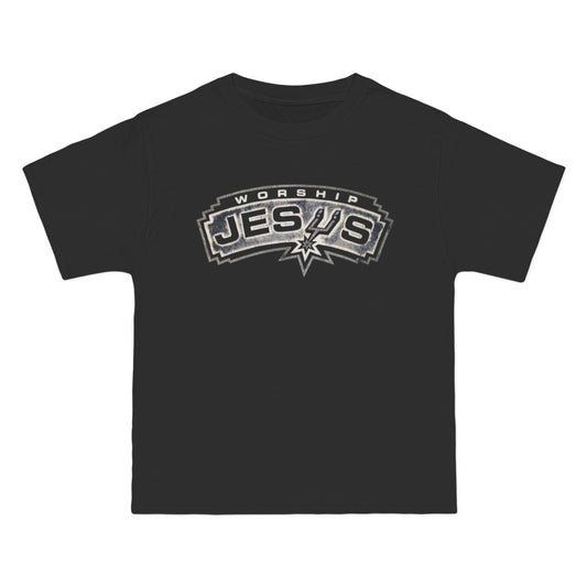 Worship Jesus spurs inspired Graphic T-Shirt — Faith-Based Vintage Sports Logo