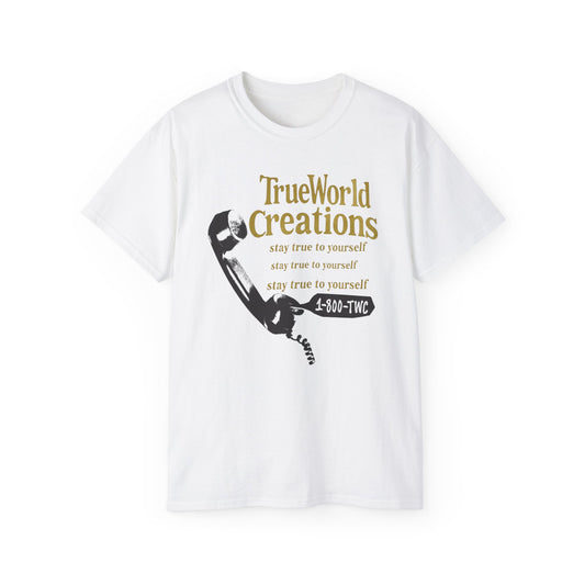 TrueWorld Creations phone call graphic T-shirt Unisex Ultra Cotton Tee