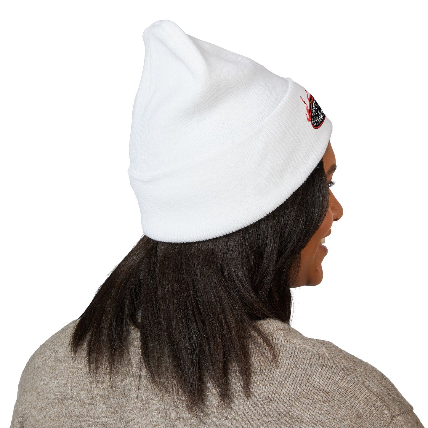 TrueWorldCreations Embroidered Flame Logo Cuffed Beanie