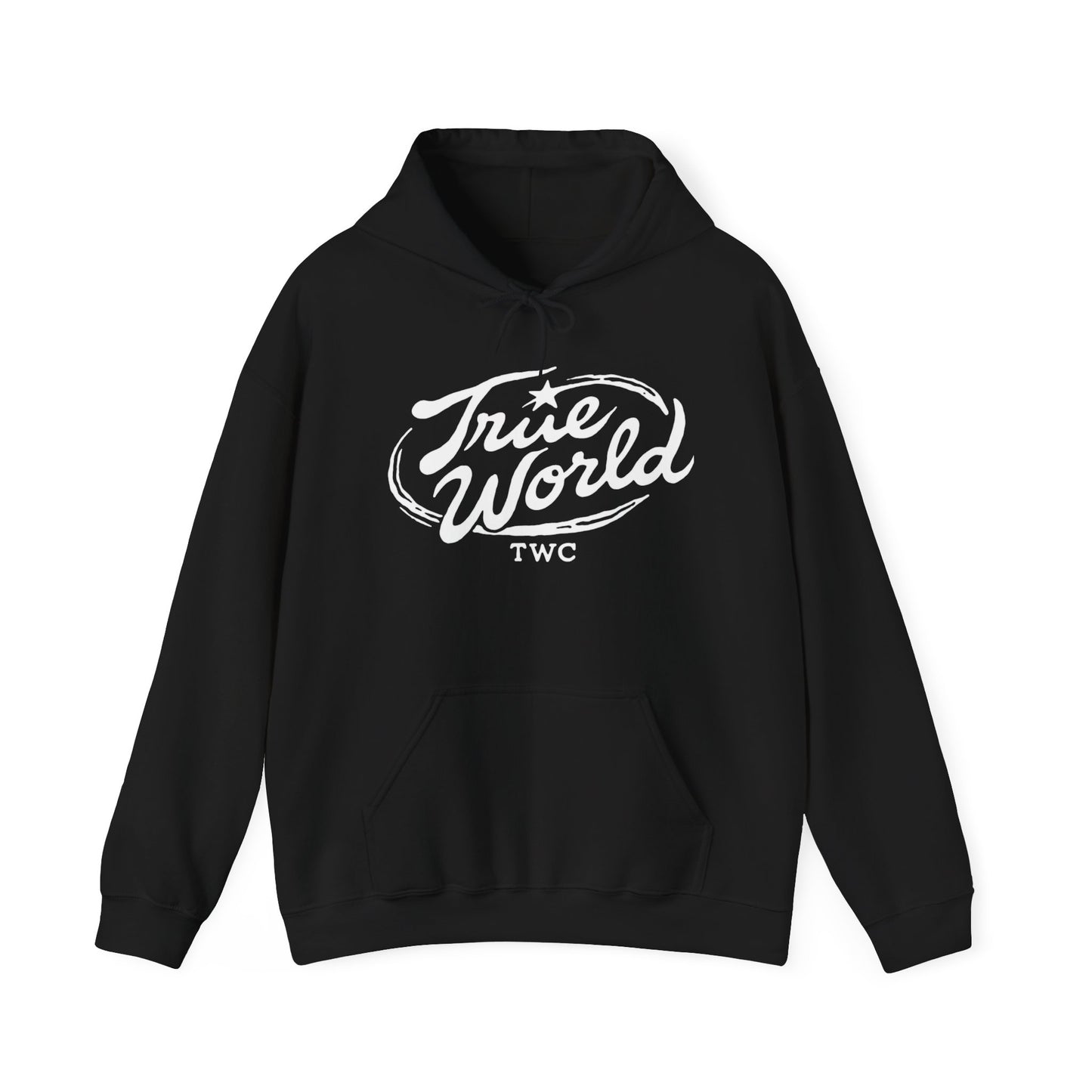True World Hoodie — Vintage Script Logo Pullover